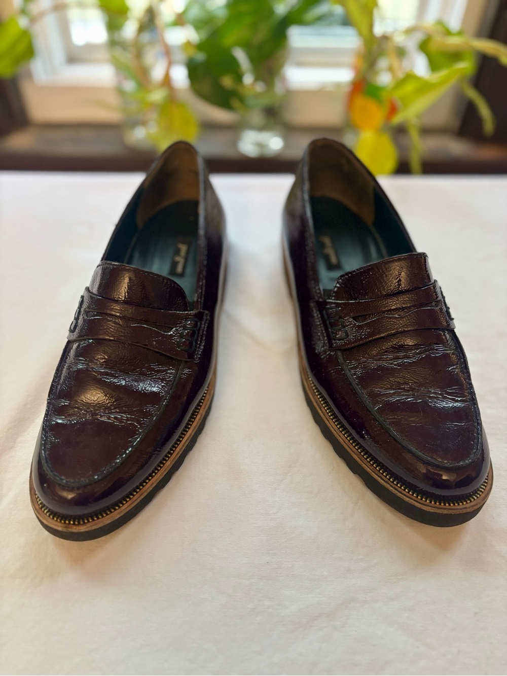 Paul Green Women's Burgundy Leather Penny Loafers